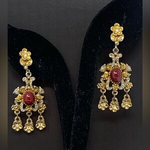 Vintage Chandelier Clip On Earring With Crystals E 960